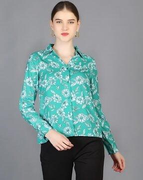 women floral print relaxed fit shirt