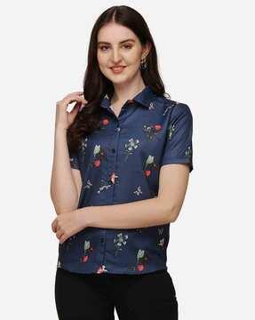 women floral print relaxed fit shirt