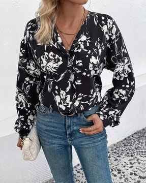 women floral print relaxed fit shirt