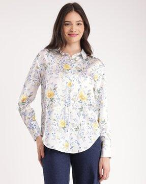 women floral print relaxed fit shirt