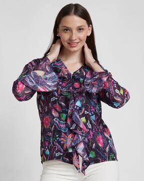 women floral print relaxed fit shirt