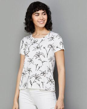 women floral print relaxed fit t-shirt
