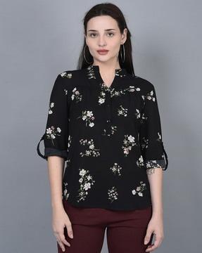 women floral print relaxed fit top