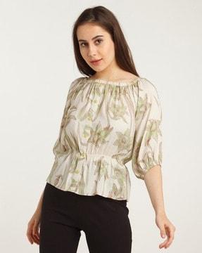 women floral print relaxed fit top