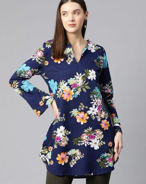 women floral print relaxed fit top