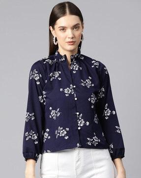 women floral print relaxed fit top