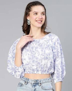 women floral print relaxed fit top