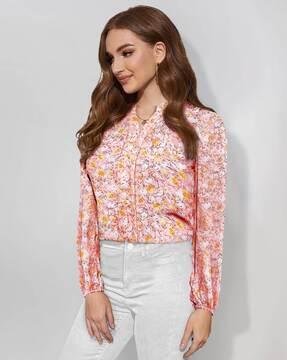 women floral print relaxed fit top
