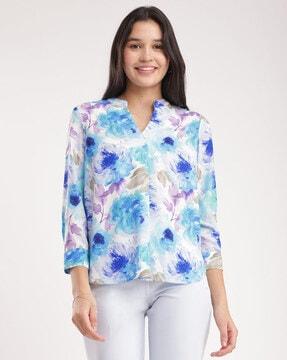 women floral print relaxed fit top