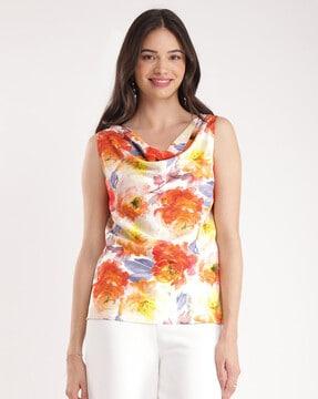 women floral print relaxed fit top