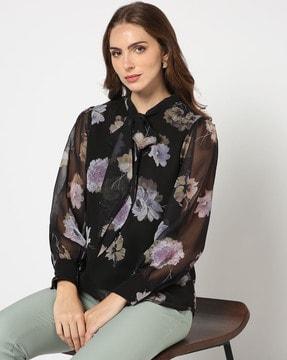 women floral print relaxed fit top