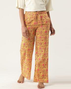 women floral print relaxed fit trousers