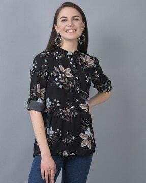 women floral print relaxed fit tunic