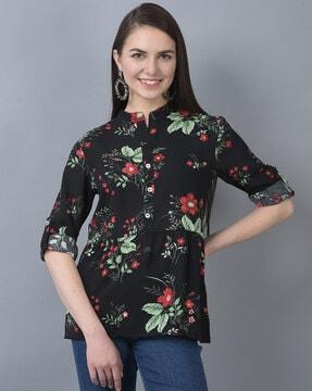 women floral print relaxed fit tunic