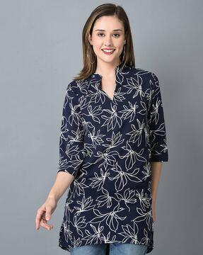 women floral print relaxed fit tunic