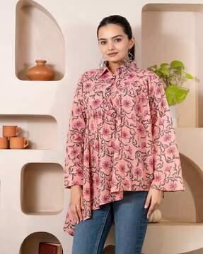 women floral print relaxed fit tunic