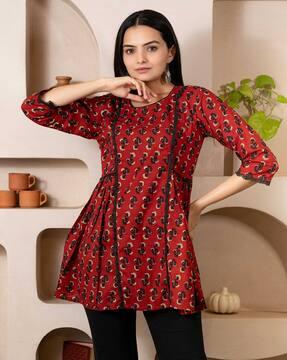 women floral print relaxed fit tunic