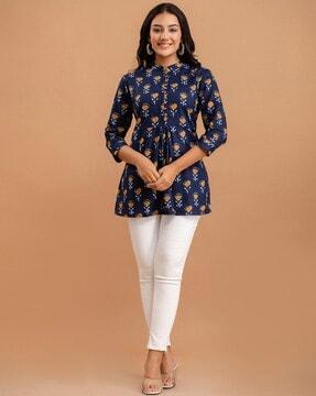 women floral print relaxed fit tunic