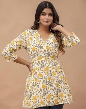 women floral print relaxed fit tunic