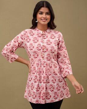 women floral print relaxed fit tunic