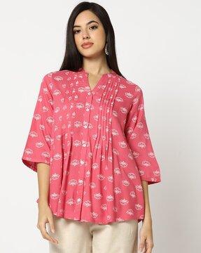 women floral print relaxed fit tunic