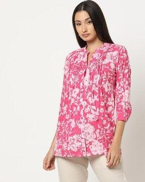 women floral print relaxed fit tunic