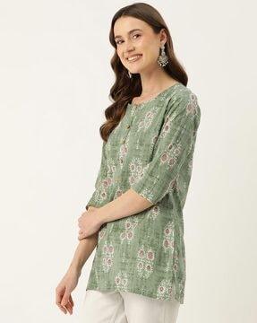 women floral print relaxed fit tunic