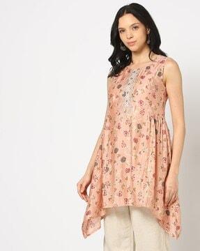 women floral print relaxed fit tunic