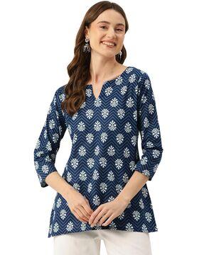 women floral print relaxed fit tunic