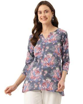 women floral print relaxed fit tunic