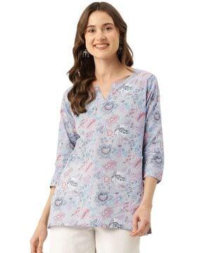 women floral print relaxed fit tunic