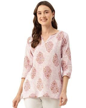 women floral print relaxed fit tunic