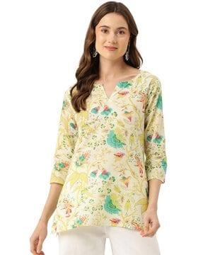 women floral print relaxed fit tunic