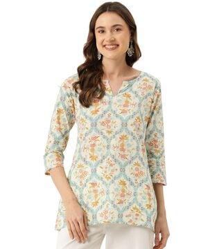 women floral print relaxed fit tunic