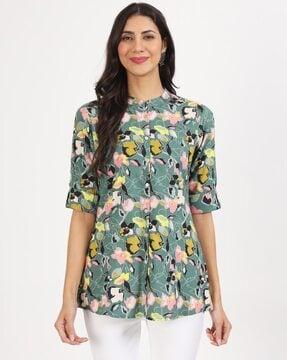 women floral print relaxed fit tunic