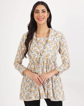 women floral print relaxed fit tunic