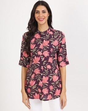 women floral print relaxed fit tunic