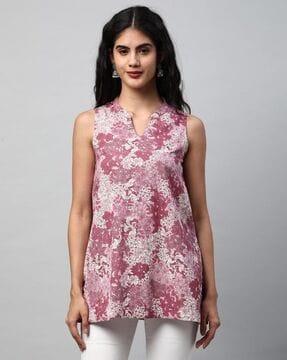 women floral print relaxed fit tunic