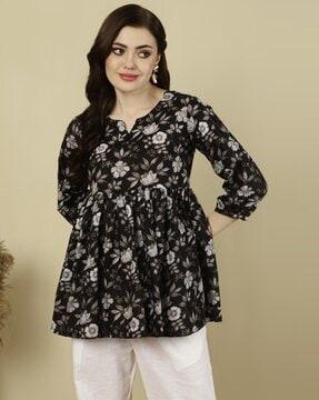 women floral print relaxed fit tunic