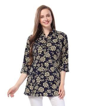 women floral print relaxed fit tunic