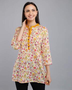 women floral print relaxed fit tunic