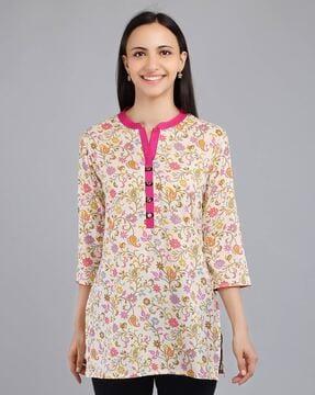 women floral print relaxed fit tunic