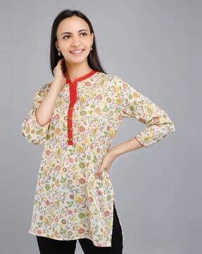 women floral print relaxed fit tunic