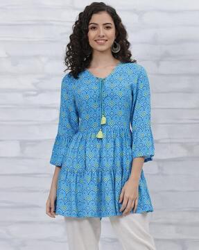 women floral print relaxed fit tunic