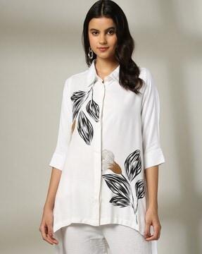 women floral print relaxed fit tunic