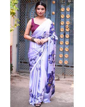 women floral print saree with blouse piece