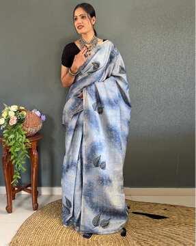 women floral print saree with tassels