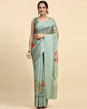 women floral print saree