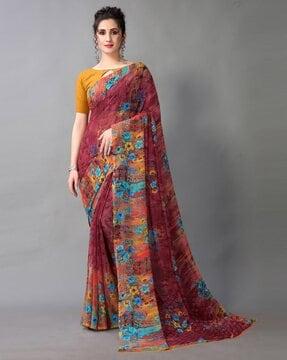 women floral print saree