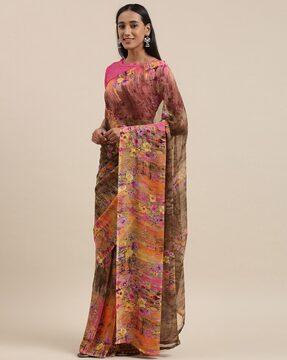 women floral print saree